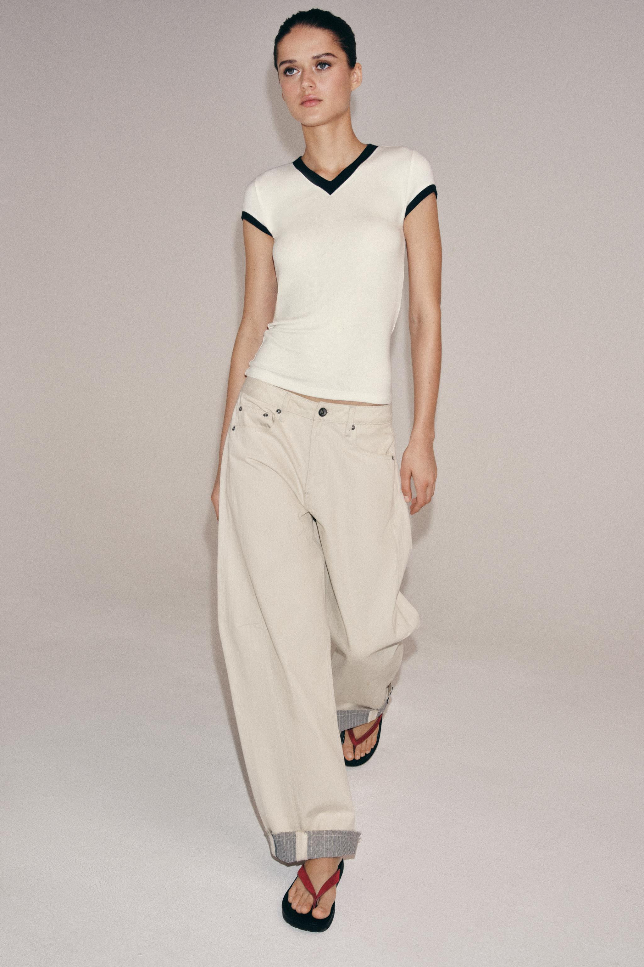 CONTRAST RIB T-SHIRT | Zara US