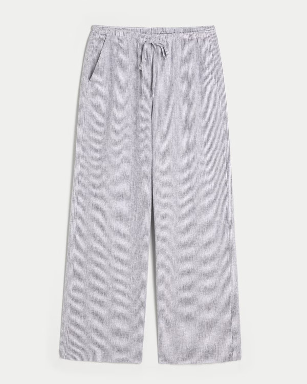 Linen-Blend Pull-On Baggy Pants | Hollister (US)