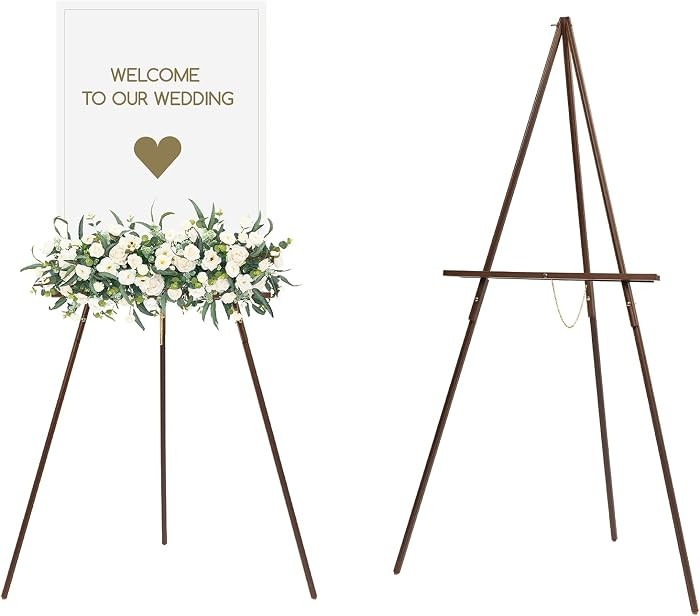 MEEDEN Easel Stand for Wedding Sign: Wood Tripod for Poster Board - Wooden Easel Standing for Dis... | Amazon (US)