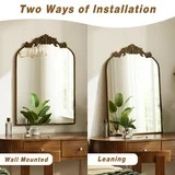 BEAUTYPEAK 38"x 24" Wall Decor Mirror Arched Metal Vintage Bathroom Mirror,Bronze | Walmart (US)