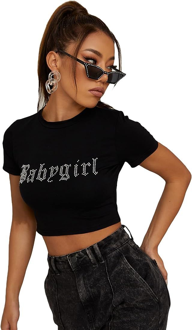 SOLY HUX Women's Graphic Tees Y2k Crop Top Short Sleeve T Shirt Tee Summer Tops | Amazon (US)