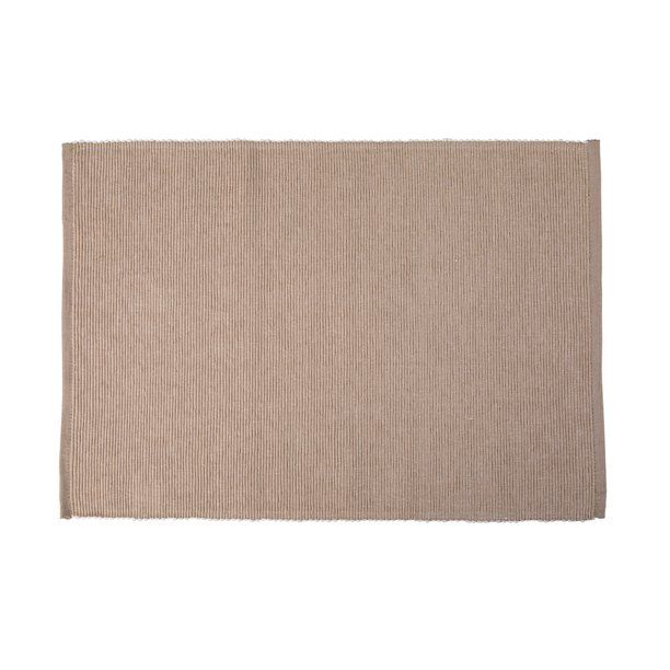 Mainstays Ribbed Chambray Table Place Mat, 13 in x 18 in, Cotton Polyester Blend, Tan, 1 Piece | Walmart (US)