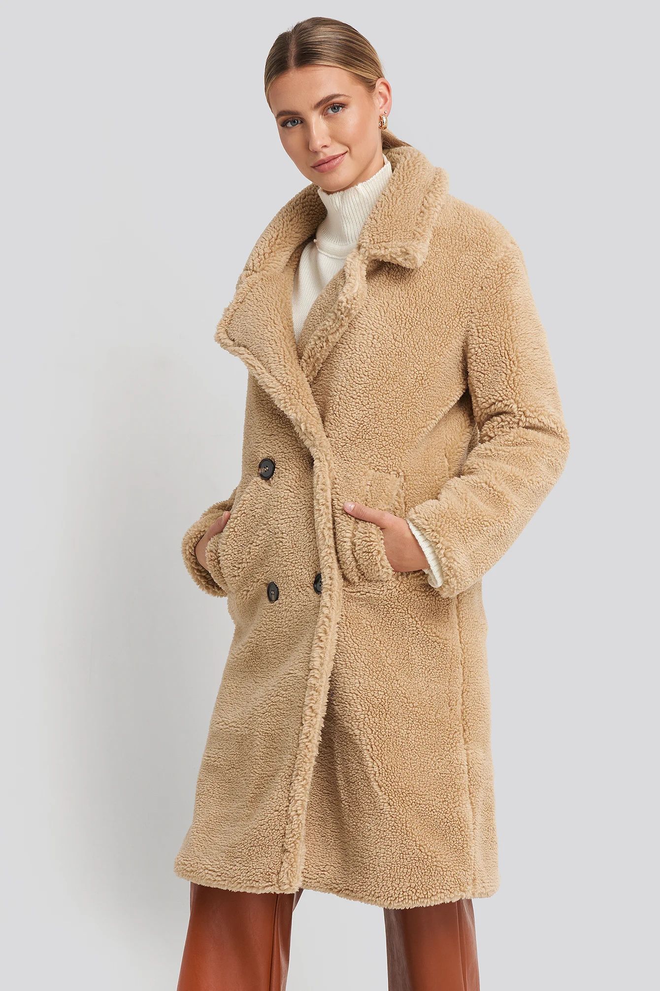 Long Teddy Coat Beige | NA-KD DE, AT, CH