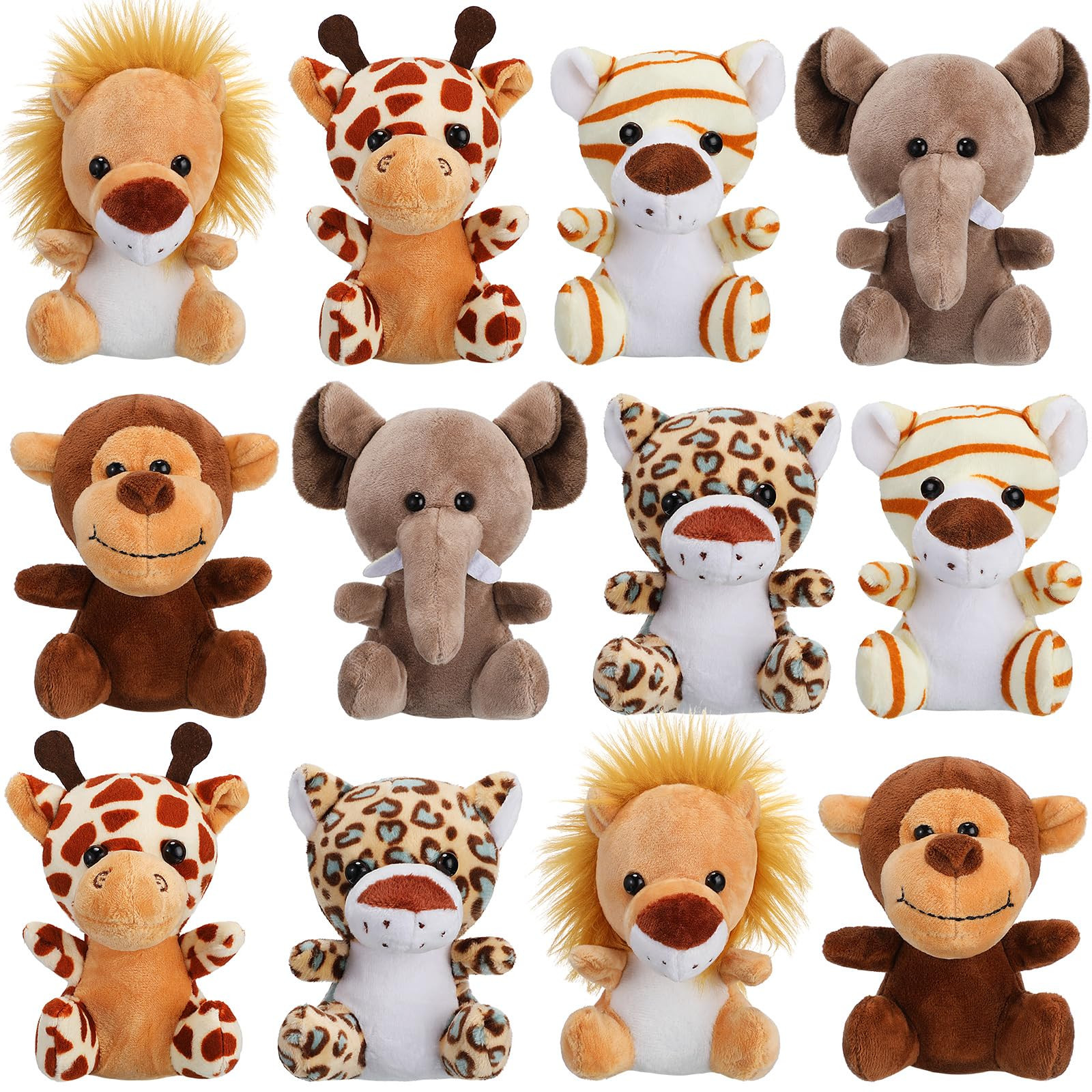Sumind 12 Pieces Valentine's Day Gifts Bulk Mini Stuffed Forest Animals Jungle Animal Plush Toys ... | Amazon (US)