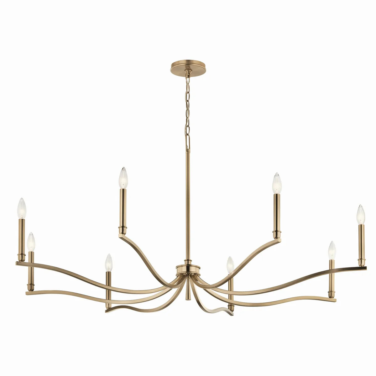 Malene Eight Light Chandelier Champagne Bronze | Lighting Design