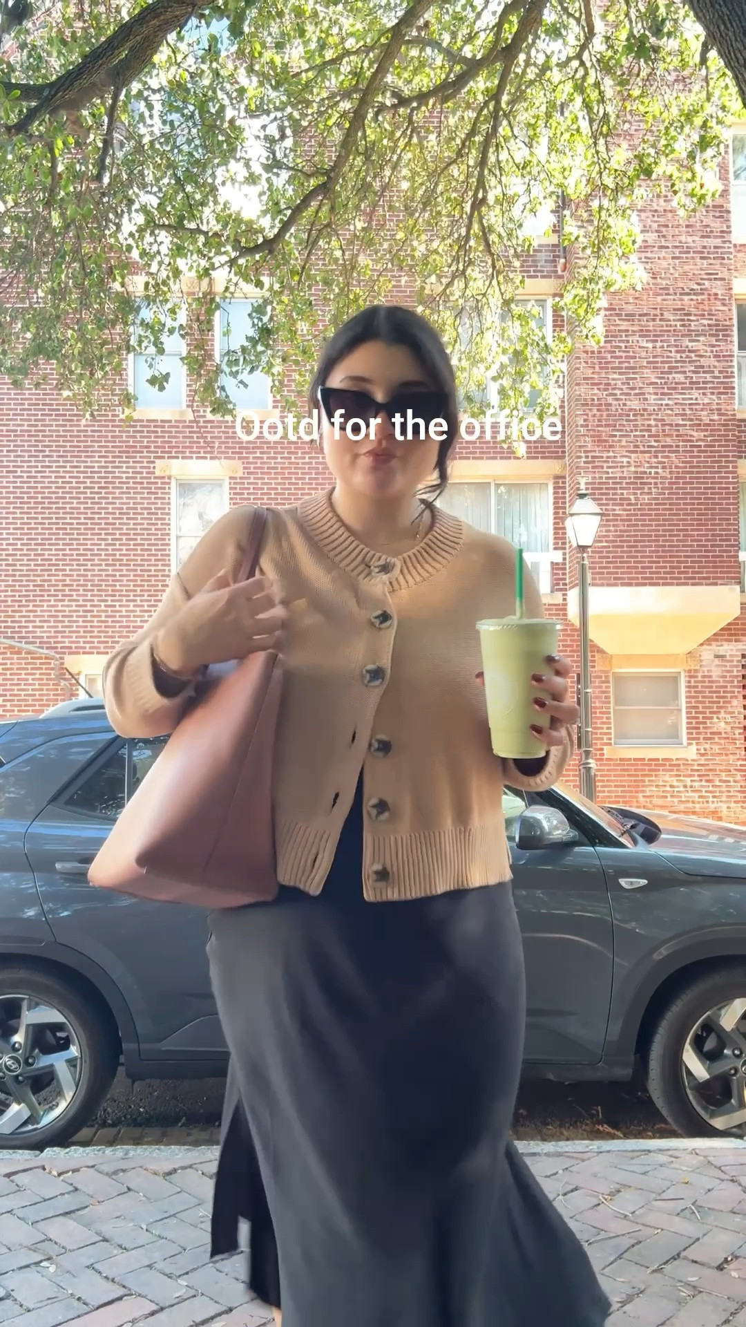 Office outfit 26 weeks pregnant 
These are non-maternity clothes I am still able to wear comfortably. 
Dress size M 
Cardigan size M 

#LTKWorkwear #LTKBump