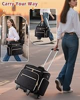 Marscamd Rolling Teacher Bag with 15.6" Laptop Compartment, Wheeled Work Briefcase Tote with Deta... | Amazon (US)