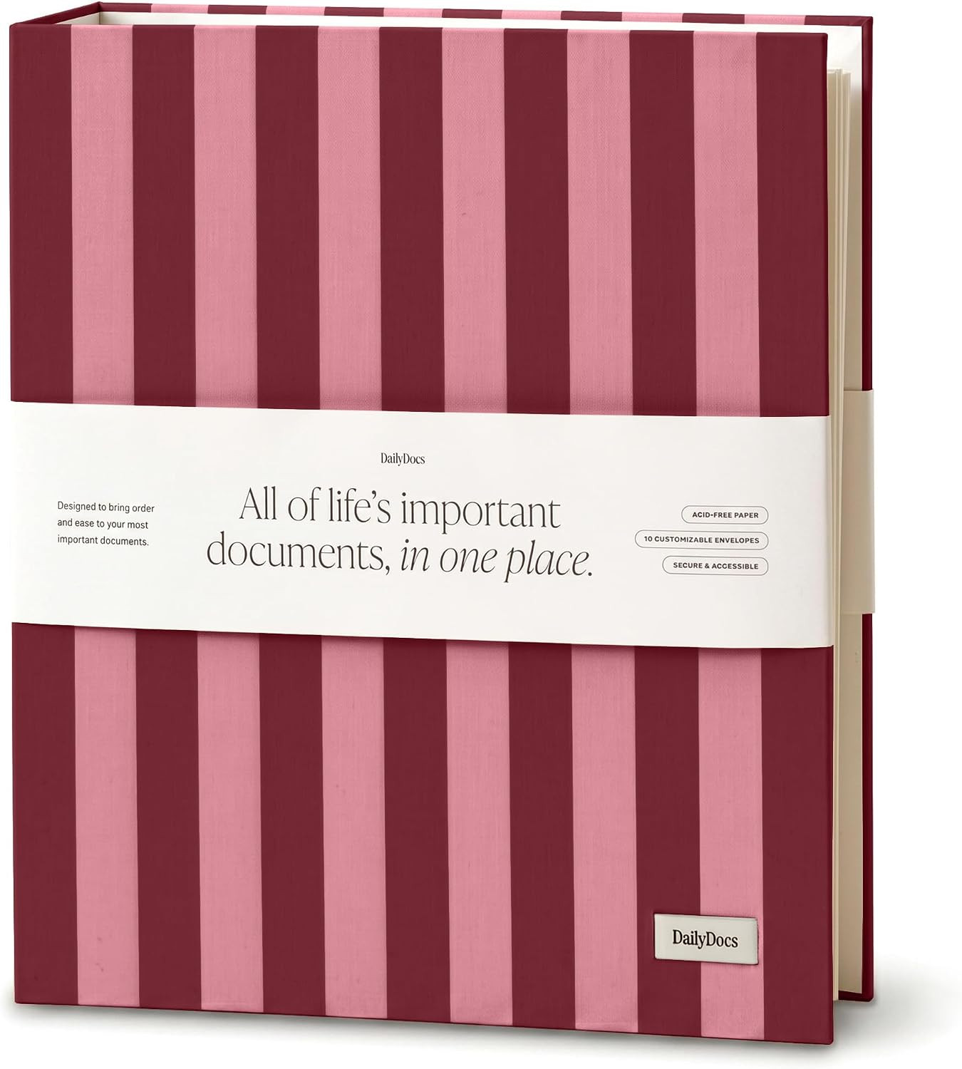 Document Organizer Binder for Important Papers & Passports, Sangria | Amazon (US)