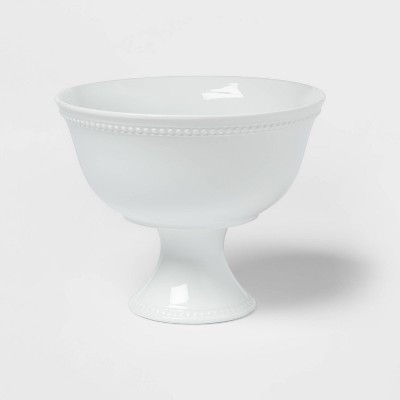 80oz Porcelain Beaded Footed Serving Bowl White  - Threshold™ | Target