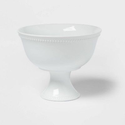 80oz Porcelain Beaded Footed Serving Bowl White  - Threshold&#8482; | Target