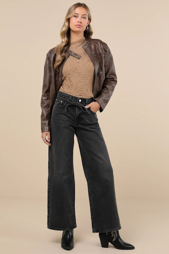 XL Straight Washed Black Denim Jeans | Lulus