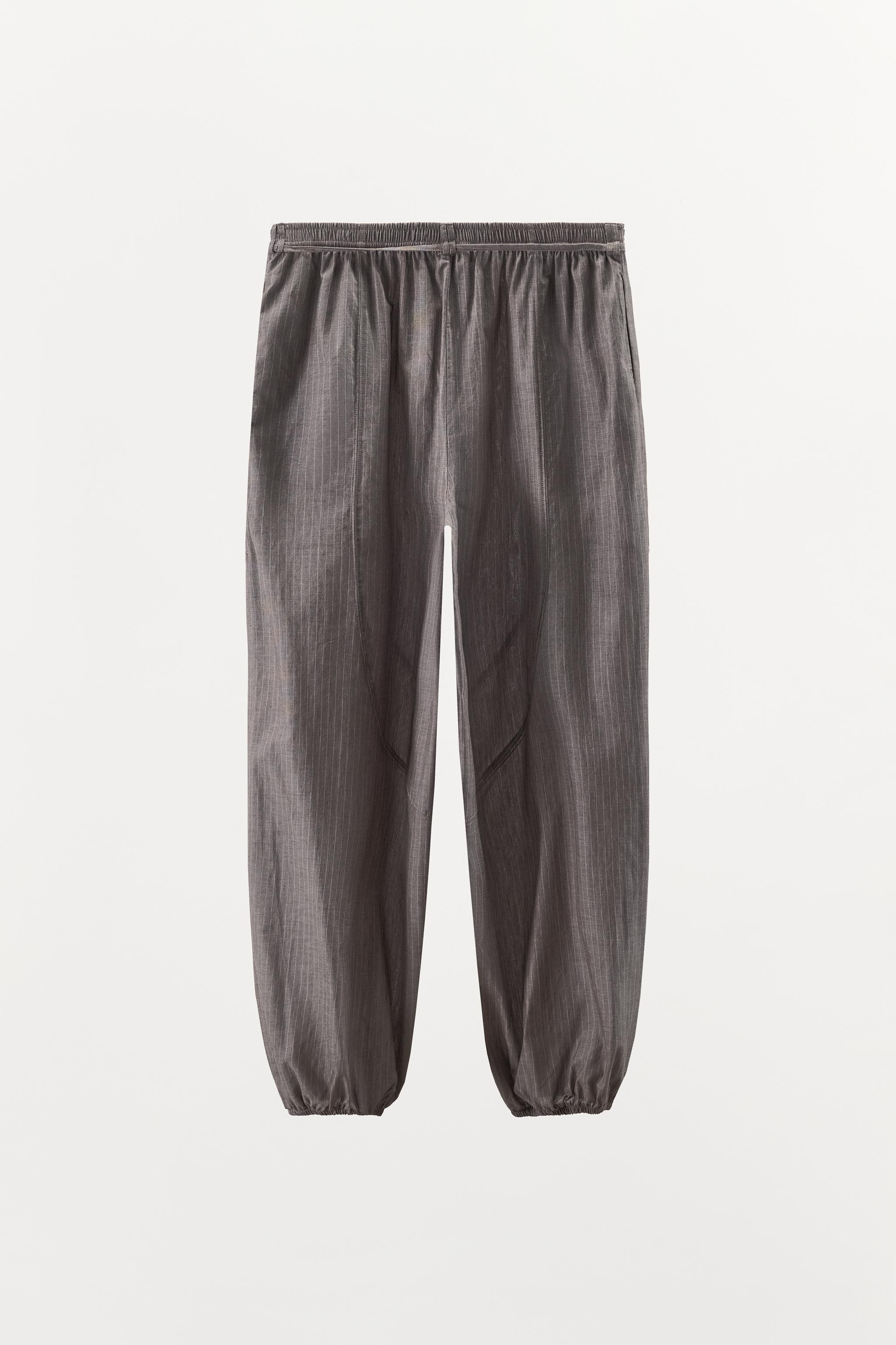 STRIPED PAPER BAG WAIST PANTS | Zara US