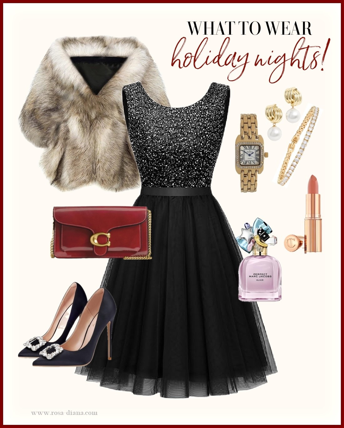 What to wear for holiday nights. The cutest sequins and tulle mini dress. Add a pair of classic stilettos, burgundy clutch, and a statement faux fur jacket to complete the look. 
holiday nights, date night style ideas

#LTKHoliday #LTKBeauty #LTKootd