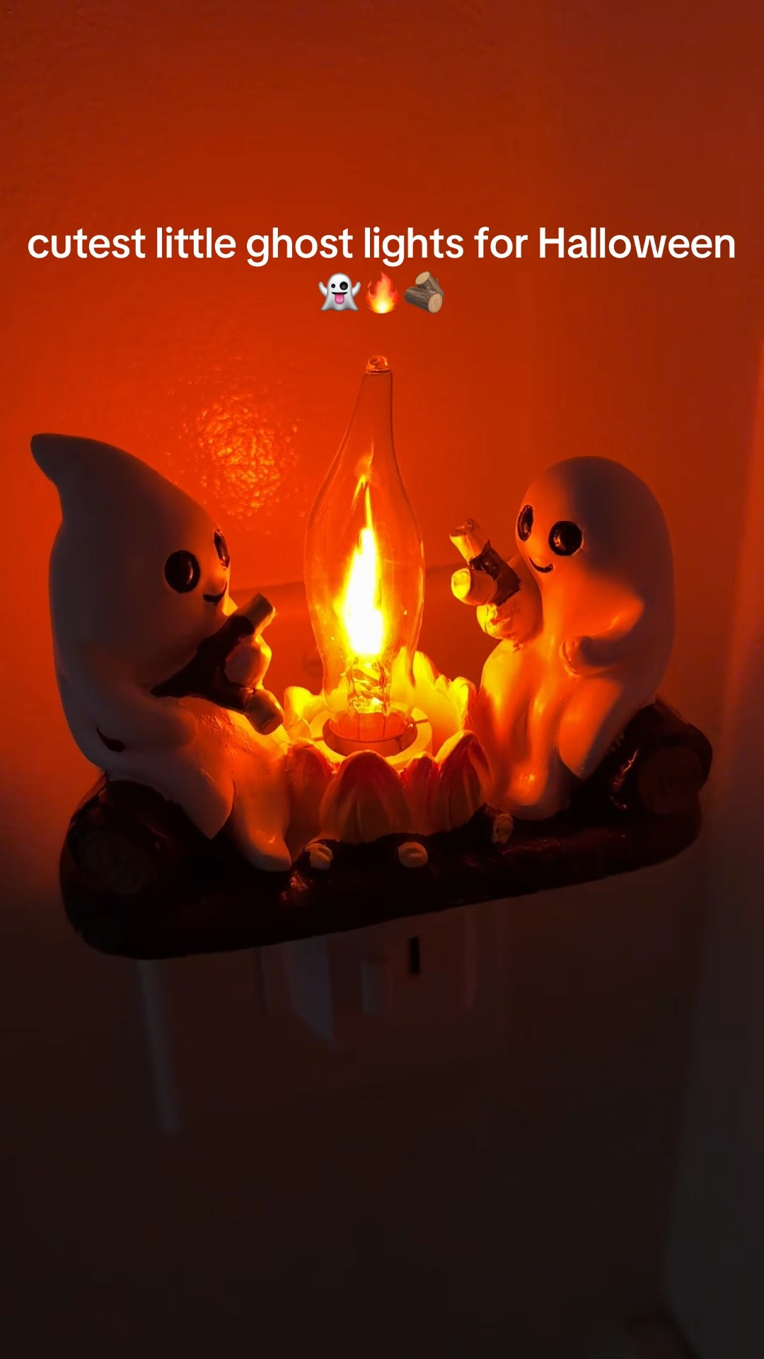 The cutest little ghost night light 👻🔥🪵 

Campfire light, ghost light, Halloween decor, Halloween light, Halloween decorations

#LTKSeasonal