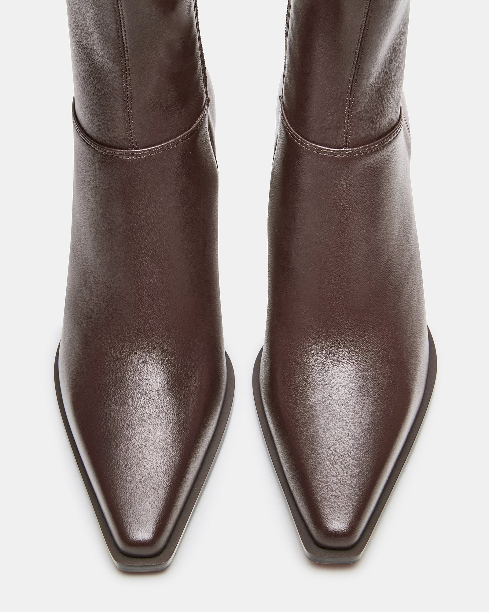 STASIA Brown Pointed-Toe Kitten Heel Women's Ankle Boot | Steve Madden (US)