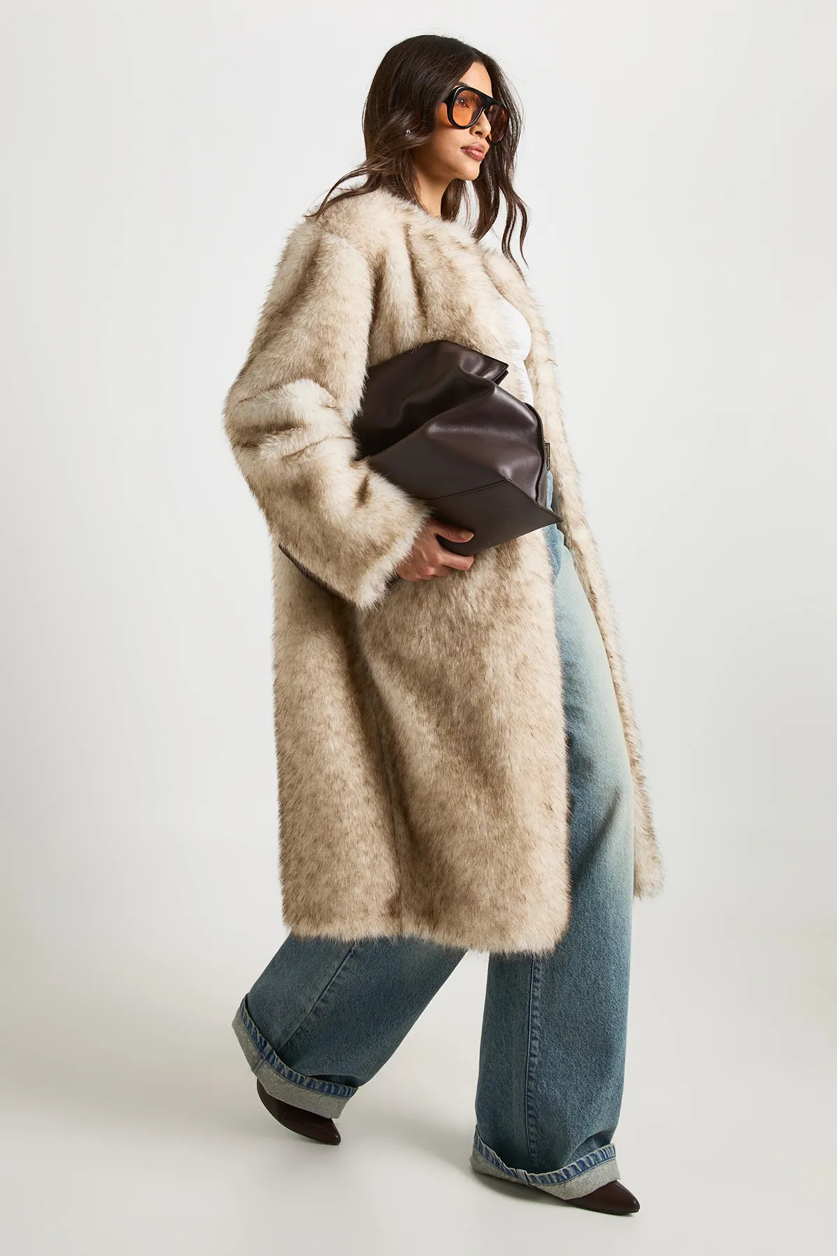 Jackets & Coats | Premium Vintage Look Collarless Faux Fur Maxi Coat | boohoo | boohoo (US & Canada)