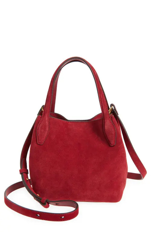 Madewell The Mini Suede Shopper Tote in Wild Cranberry at Nordstrom | Nordstrom