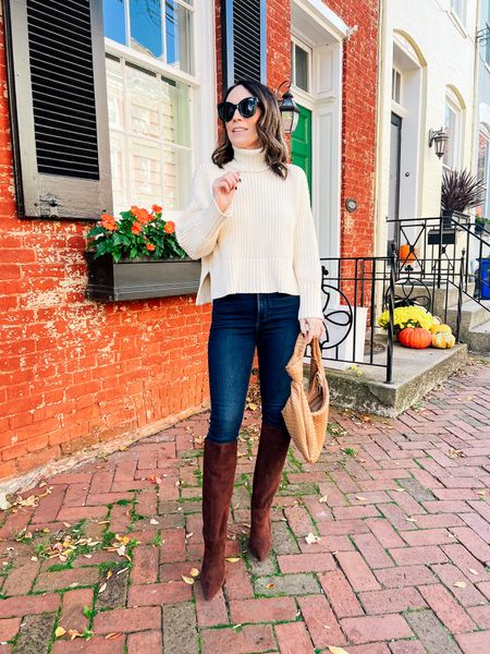 Chunky turtleneck sweater with skinny jeans and brown boots 

#LTKover40 #LTKstyletip #LTKshoecrush