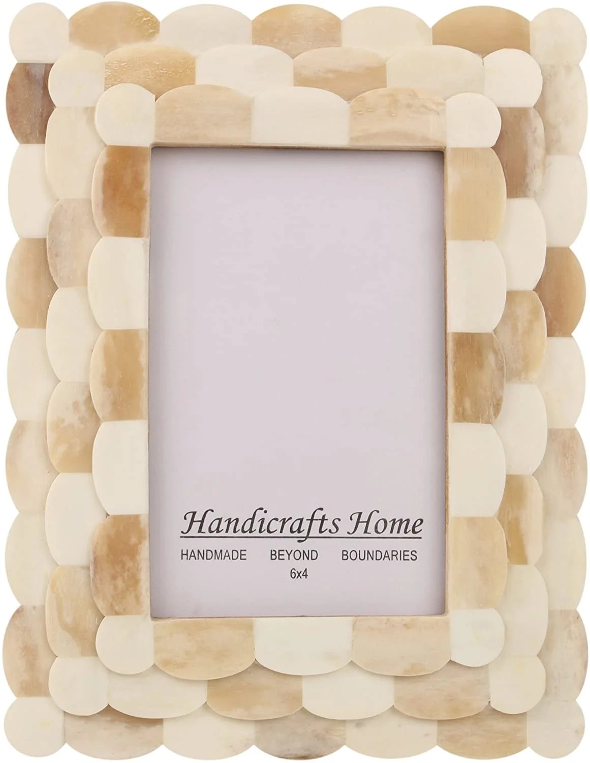 Handicrafts Home Picture Frame Scalloped Art Inspired Handmade Bone Inlay Gift Photo Frames – 4... | Walmart (US)