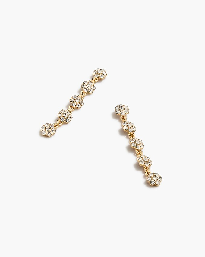 Linear crystal flower statement earrings | J.Crew Factory