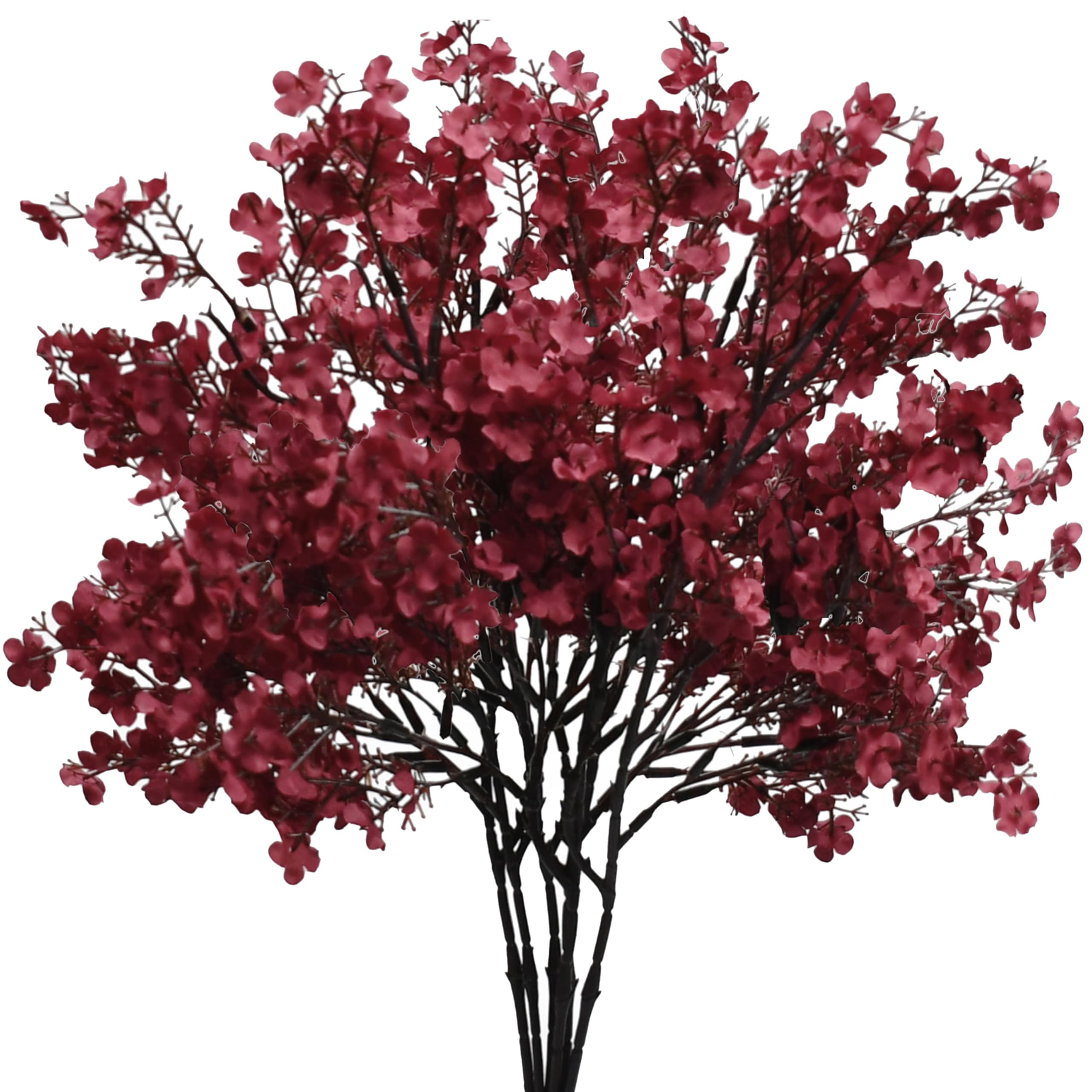 Mandy's Burgundy Artificial Baby’s Breath Flowers 6 Bundles Silk Gypsophila with Bendable Stems... | Amazon (US)