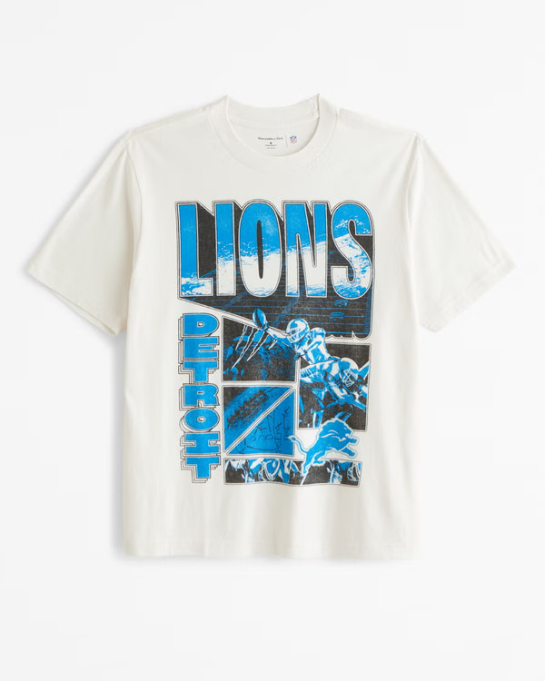 Men's Detroit Lions Vintage-Inspired Graphic Tee | Men's Tops | Abercrombie.com | Abercrombie & Fitch (US)