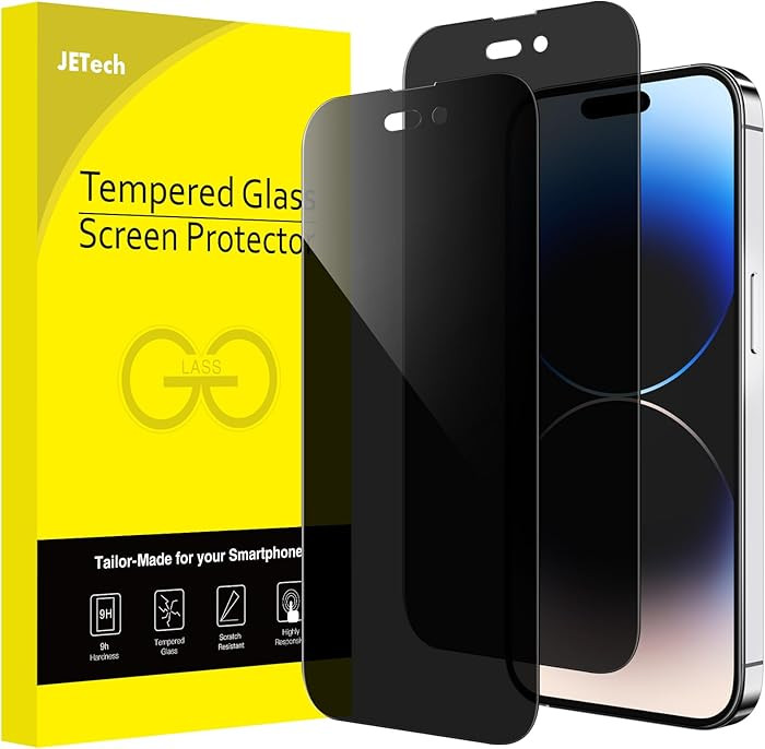 JETech Privacy Full Coverage Screen Protector for iPhone 14 Pro Max 6.7-Inch, Anti-Spy Tempered G... | Amazon (US)