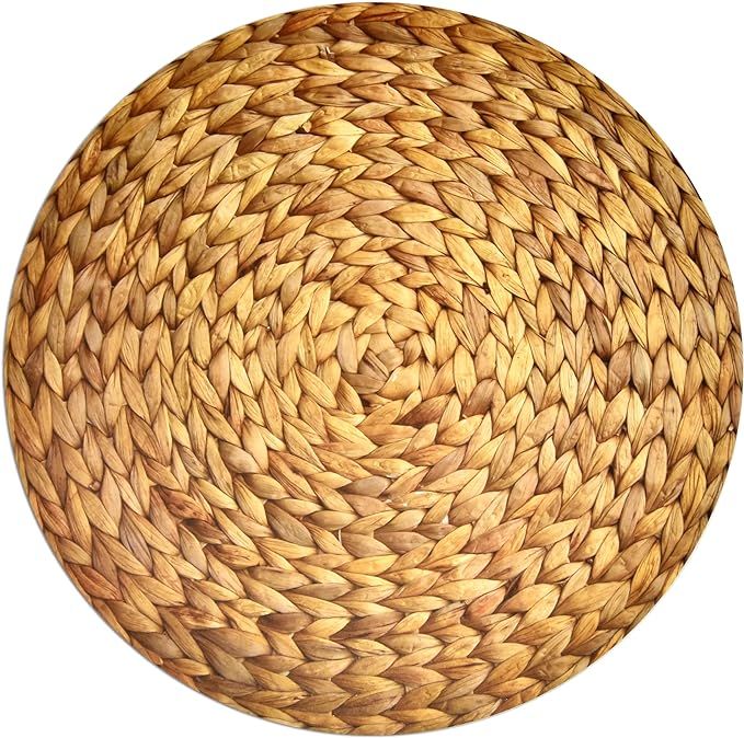 Disposable Woven Paper Place Mats 50 Pack 13.5 Round Rustic Braided Rattan Wicker Printed Charger... | Amazon (US)