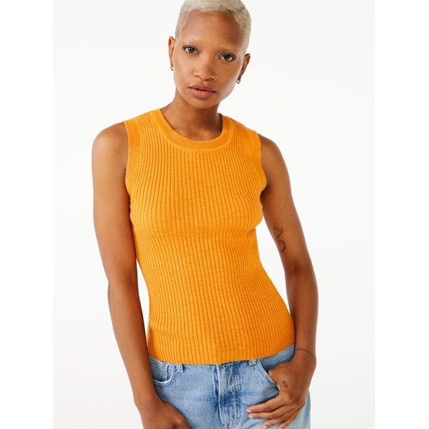 Free Assembly Women's Ribbed Sweater Tank Top | Walmart (US)