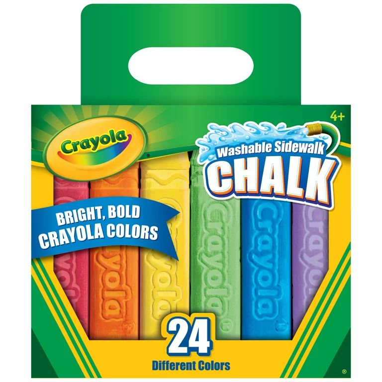 Crayola Washable Sidewalk Chalk in Assorted Colors, Easter Basket Stuffers, 24 Ct | Walmart (US)
