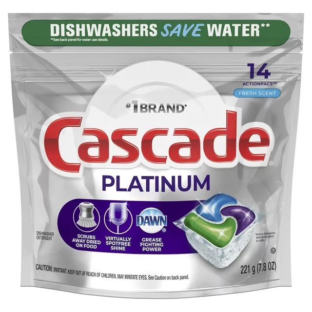 Cascade Platinum Dishwasher Detergent Pods, Fresh Scent, 14 Count | Walmart (US)