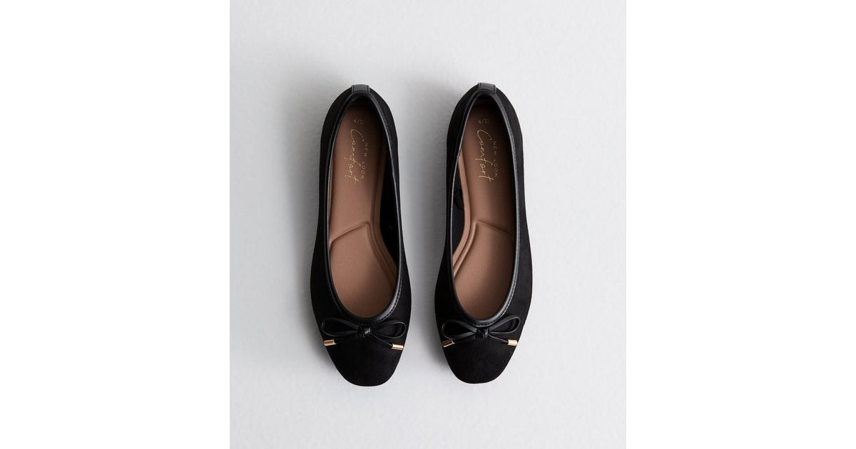 Black Suedette Ballet Flats
						
						Add to Saved Items
						Remove from Saved Items | New Look (UK)