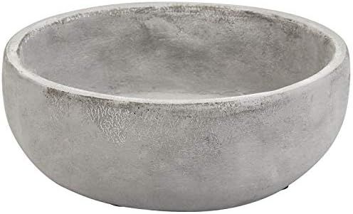 Amazon.com : MyGift 8 Inch Decorative Minimalist Round Gray Cement Succulent Planter Bowl with Dr... | Amazon (US)