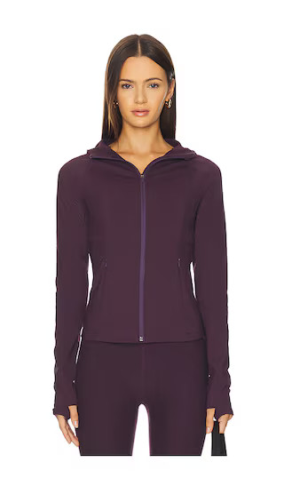 Zip Front Hooded Jacket in Eggplant Purple | Revolve Clothing (Global)