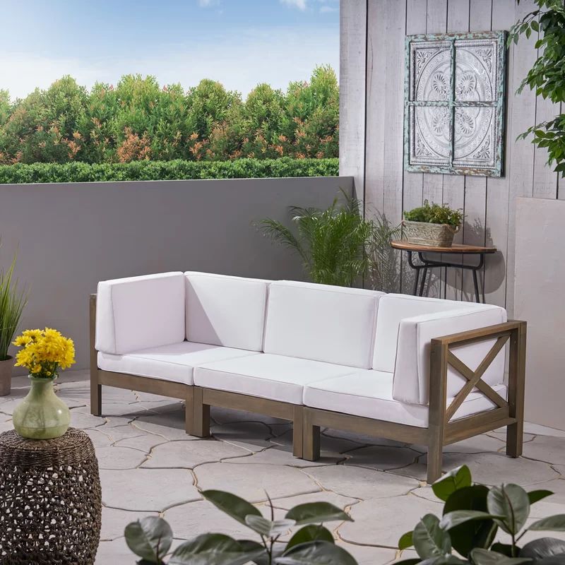 88.5'' Wide Outdoor Patio Sofa with Cushions | Wayfair North America