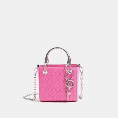 Pink patent quilted mini tote bag | River Island (UK & IE)