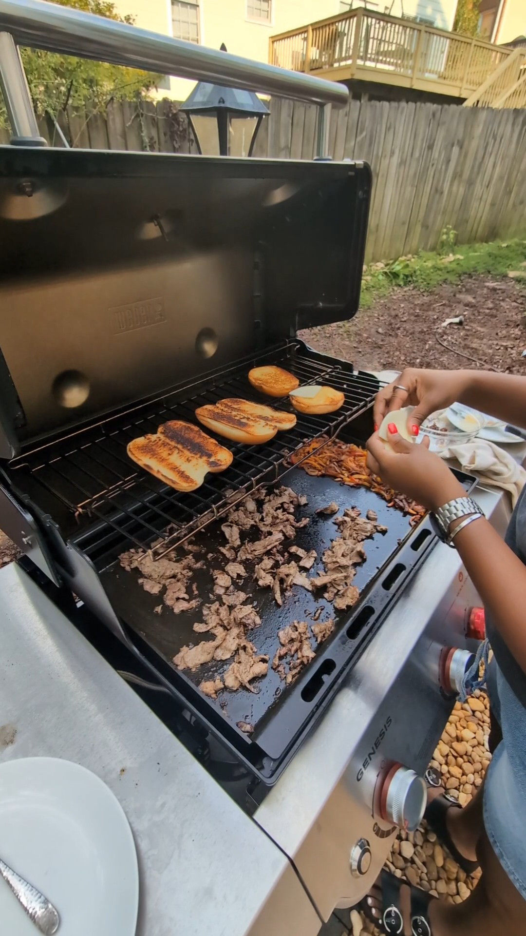 We bought a Webber griddle insert for our Genesis instead of buying an entirely new Blackstone and it is a great alternative if you want a full size gas powered griddle without a different standalone one-use griddle 

#LTKFamily #LTKHome #LTKVideo