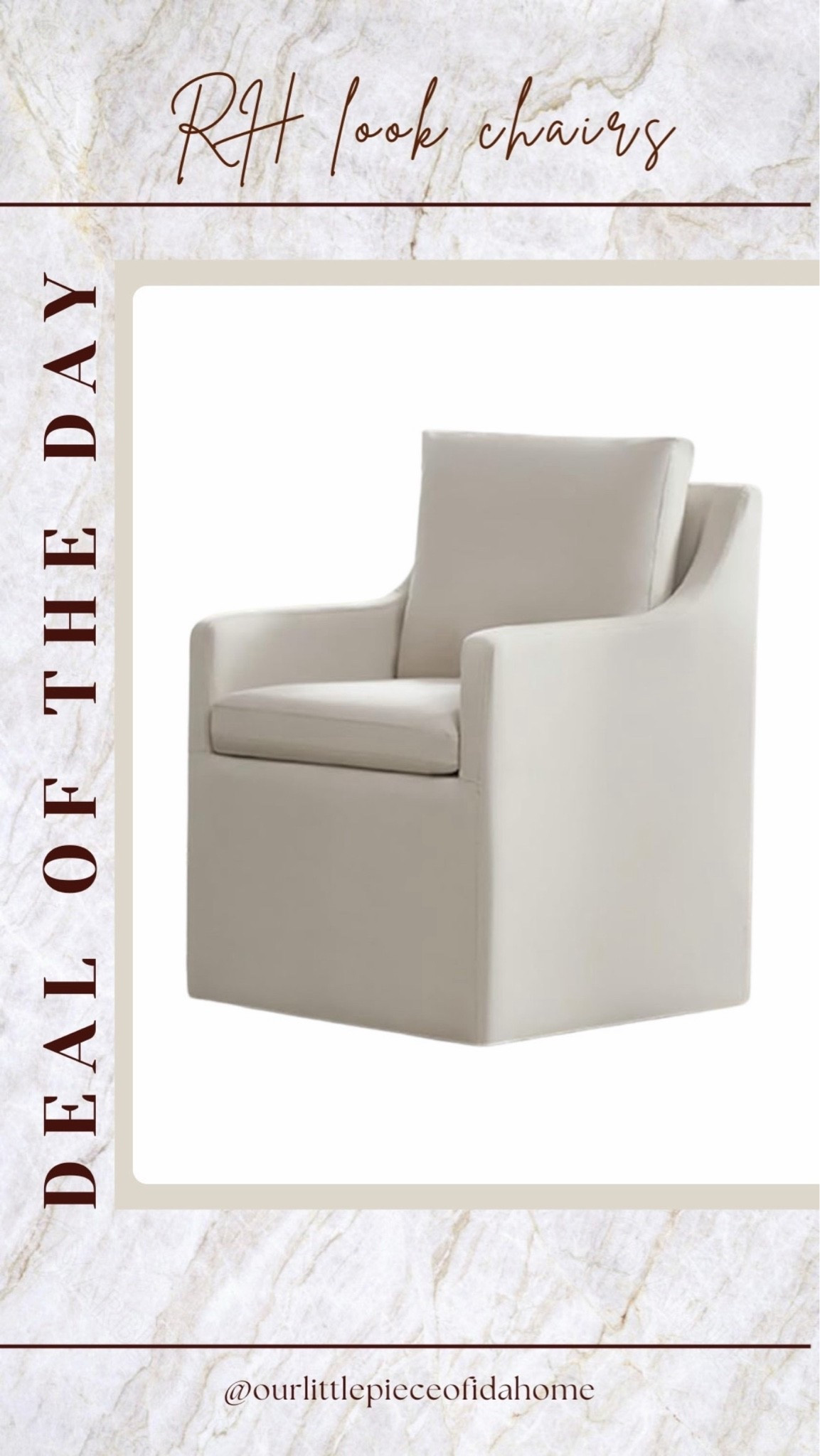 I’m linking this dining chair because it has the classic RH-inspired silhouette I love, but at a much more approachable price point.

The clean lines, slipcovered look, and comfortable seat make it one of those pieces that works in both casual and elevated dining spaces. It brings a timeless, designer feel without overwhelming the room.

Shop the chair and the dining room details I paired with it.
@Wayfair
@Walmart
@homedepot
@Amazon