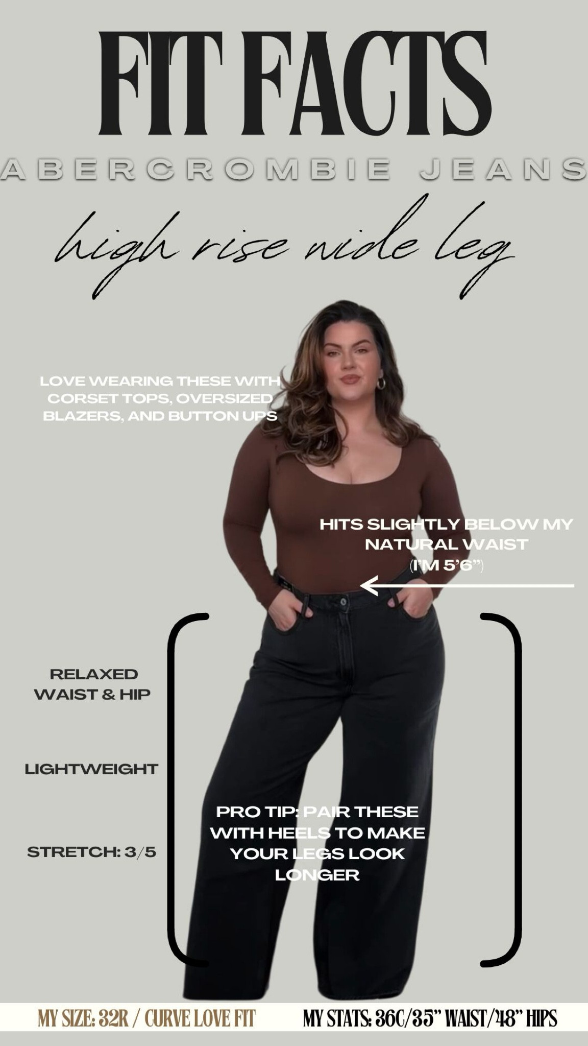Fits and tips for the Abercrombie High Rise Wide Leg Jeans 🤍



#LTKMostLoved #LTKMidsize #LTKStyleTip