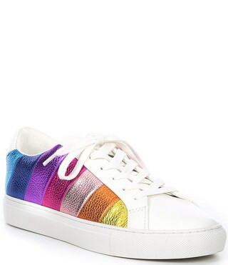 Lane Metallic Rainbow Stripe Lace-Up Sneakers | Dillard's