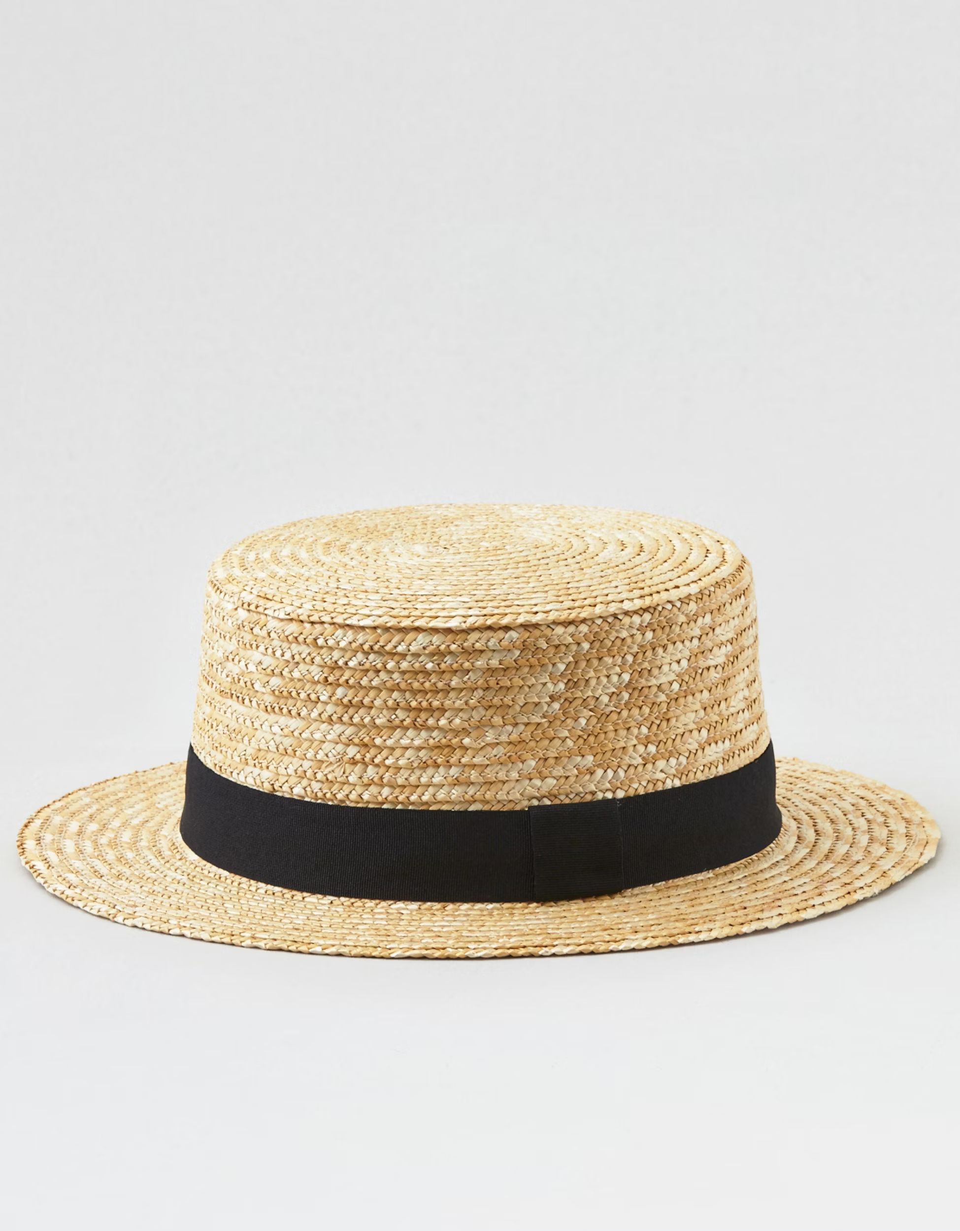 AEO Short Brim Boater Hat, Natural | American Eagle Outfitters (US & CA)