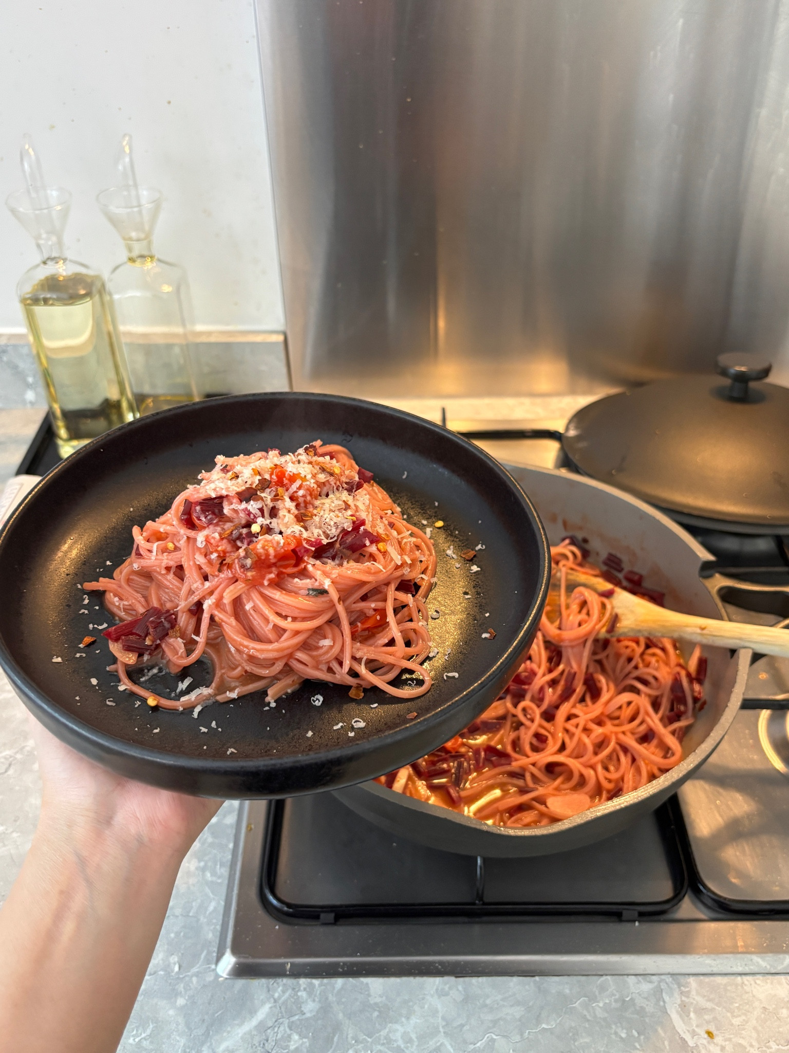 our place, pasta, cookware, always pan, non stick pan, non toxic pan, h&m deep plate, bowl, dinner bowl, dinner set, olive oil, oil cruet set 

#LTKeurope #LTKhome #LTKSeasonal