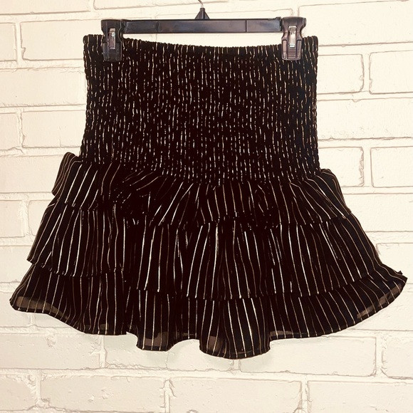 Truth NYC black and gold ruffled skirt | Poshmark