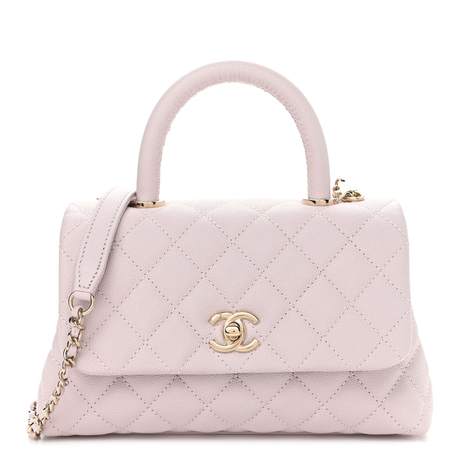 Caviar Quilted Mini Coco Handle Flap Lilas Lilac | Fashionphile