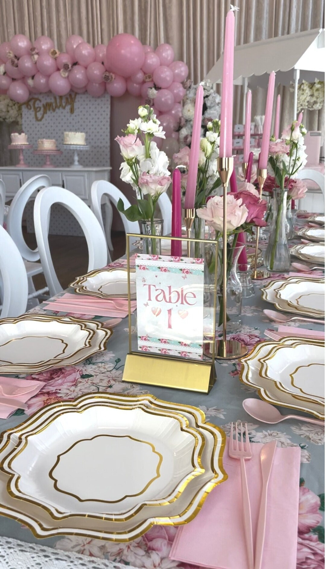 Pink Floral Table Number Signs 1-6 Girl Party Theme Whimsical Love Shack Fancy Theme Table Number... | Etsy (US)