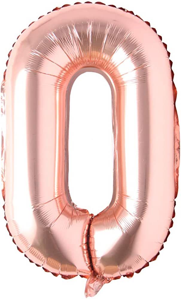 40 inch Letter Rose Gold Alphabet Number Balloon Foil Mylar Party Wedding Bachelorette Birthday B... | Amazon (US)