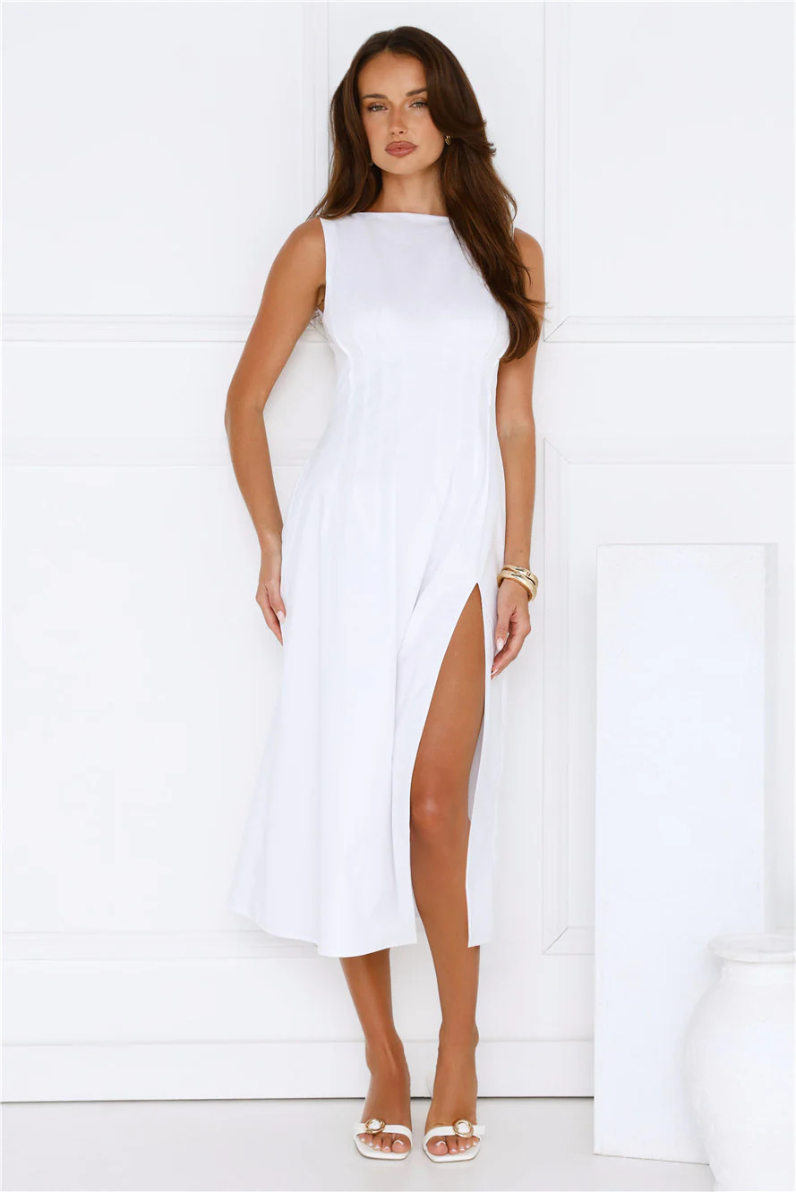 Sun Drenched Days Midi Dress White | Hello Molly (US)