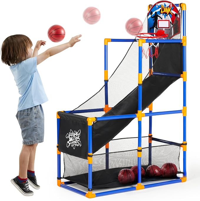 JOYIN Arcade Basketball Game Set with 4 Balls and Hoop for Kids 3+ Years Old Indoor Outdoor Sport... | Amazon (US)