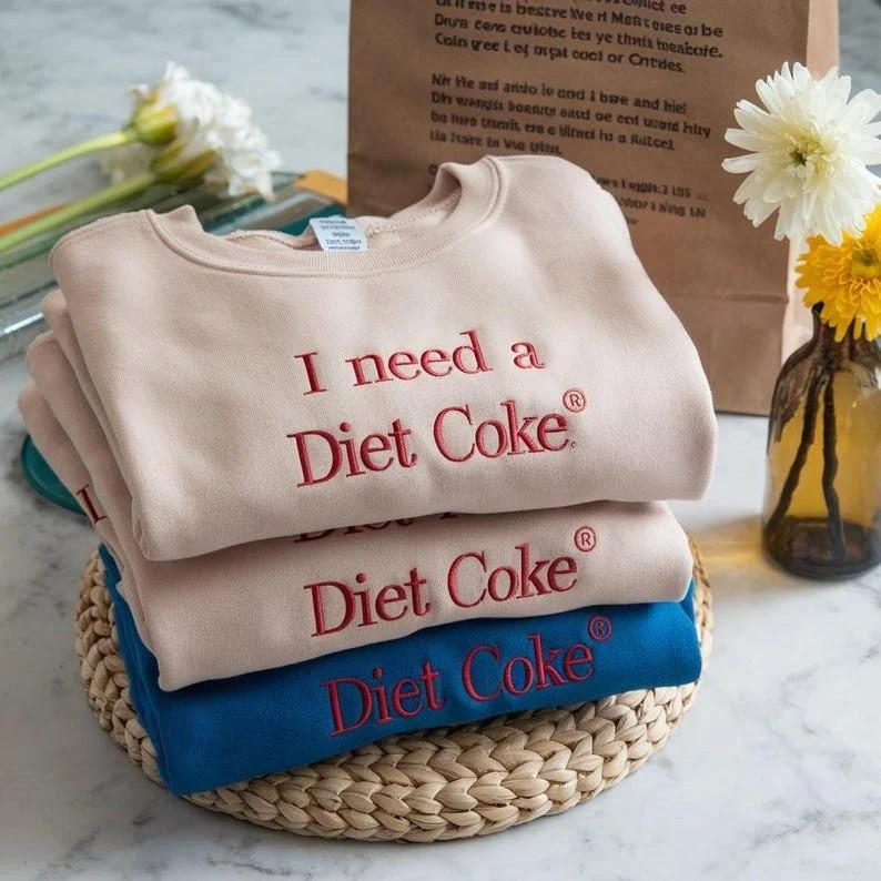 Embroidered I Need A Diet Coke Sweatshirt, Diet Coke Sweater, Gift for Diet Coke Lover, Soda Gift... | Etsy (US)