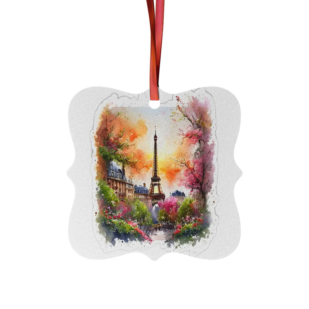 Paris Eiffel Tower Ornament: Spring Cityscape Aluminum Christmas Decoration - Etsy | Etsy (US)
